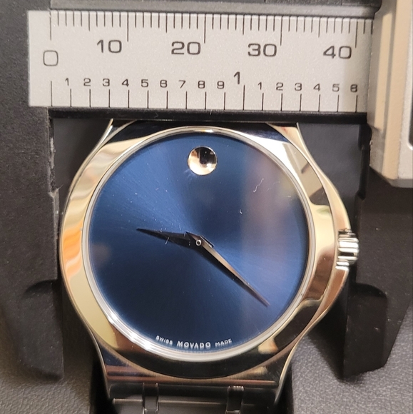 Movado Watch Mens Sliver Sapphire Crystal.. NEW! - Picture 13 of 14